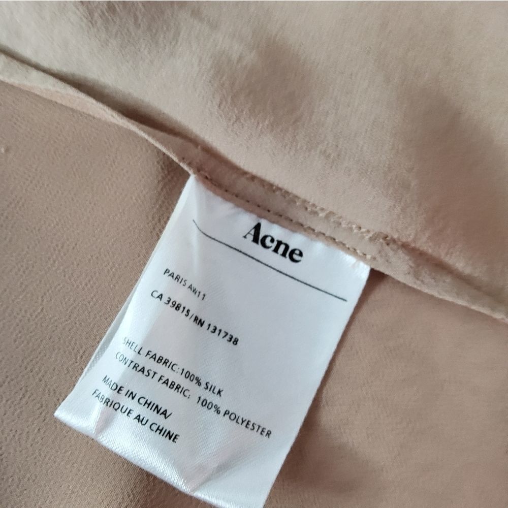 ACNE Women's Silk Blend Top  Blouse Size 34/M - Picture 5 of 10